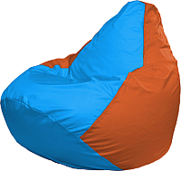 Бескаркасное кресло Flagman Груша Медиум Г1.1-278 (голубой/оранжевый) - 