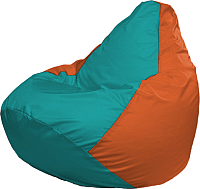 Бескаркасное кресло Flagman Груша Медиум Г1.1-296 (бирюзовый/оранжевый) - 