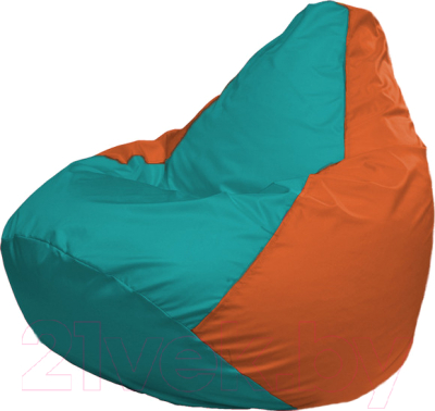 Бескаркасное кресло Flagman Груша Медиум Г1.1-296 (бирюзовый/оранжевый)