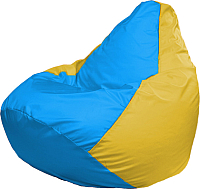 Бескаркасное кресло Flagman Груша Медиум Г1.1-280 (голубой/жёлтый) - 