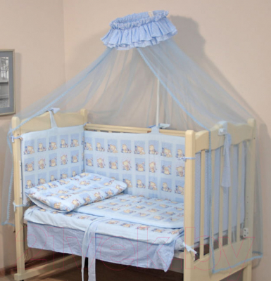 Комплект постельный для малышей Топотушки Мишутка 7 предметов / 726М/2 (голубой)