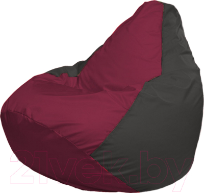 Бескаркасное кресло Flagman Груша Медиум Г1.1-300 (бордовый/тёмно-серый)