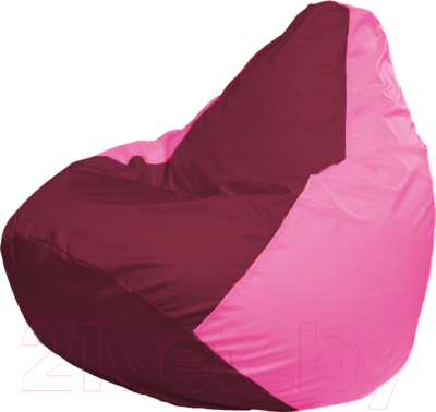 Бескаркасное кресло Flagman Груша Медиум Г1.1-306 (бордовый/розовый)