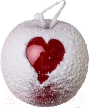 Елочная игрушка Gasper Яблоко с сердцем / 1019582-01 (красный/белый)