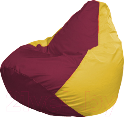 Бескаркасное кресло Flagman Груша Медиум Г1.1-309 (бордовый/жёлтый)