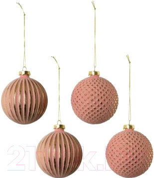 Набор шаров новогодних Gasper Шары Muro / 4519501-10 (розовый)