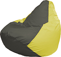 Бескаркасное кресло Flagman Груша Медиум Г1.1-360 (тёмно-серый/жёлтый) - 