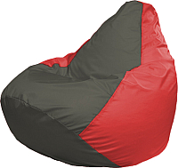 Бескаркасное кресло Flagman Груша Медиум Г1.1-362 (тёмно-серый/красный) - 