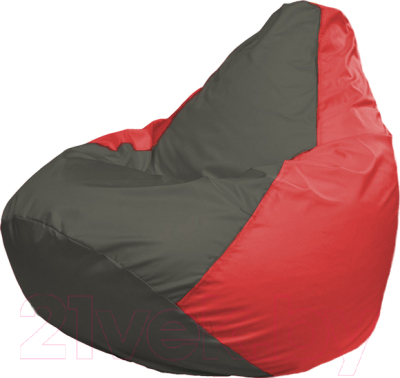 Бескаркасное кресло Flagman Груша Медиум Г1.1-362 (тёмно-серый/красный)