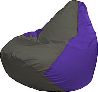 Бескаркасное кресло Flagman Груша Медиум Г1.1-370 (тёмно-серый/фиолетовый) - 