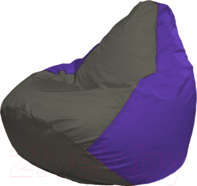 Бескаркасное кресло Flagman Груша Медиум Г1.1-370 (тёмно-серый/фиолетовый)