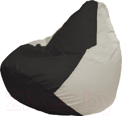 Бескаркасное кресло Flagman Груша Медиум Г1.1-392 (чёрный/белый)