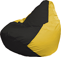 Бескаркасное кресло Flagman Груша Медиум Г1.1-396 (чёрный/жёлтый) - 