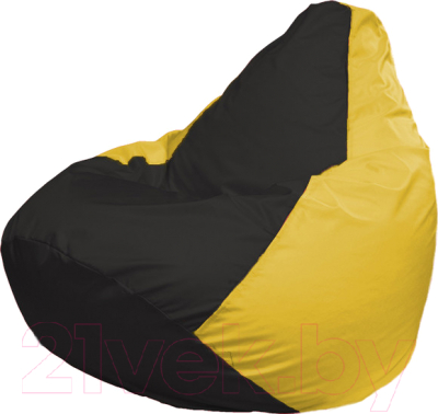 Бескаркасное кресло Flagman Груша Медиум Г1.1-396 (чёрный/жёлтый)
