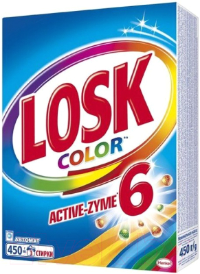 Стиральный порошок ЛОСК Active-Zyme 6 Color (Автомат, 450гр)