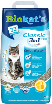 Наполнитель для туалета Biokat's Classic Fresh 3 в 1 Cotton Blossom (10кг)