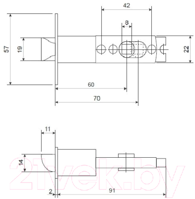 Ручка дверная Rucetti HK-01 L AB