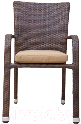 Кресло садовое Седия Montenegro с бежевой подушкой 60мм (алюминий/коричневый)
