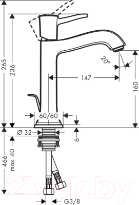 Смеситель Hansgrohe Metropol Classic 31302090