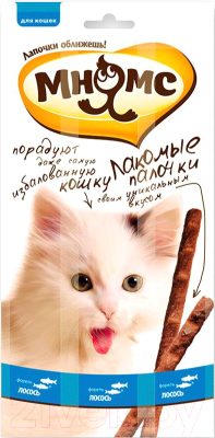 Лакомство для кошек Мнямс Лакомые палочки с лососем и форелью / 0031