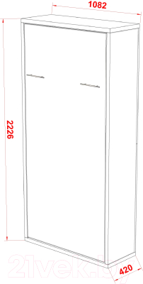Шкаф-кровать трансформер Макс Стайл Kart 36мм 90x200 (белый базовый W908 ST2)