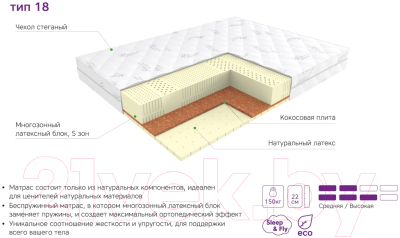 Матрас EOS Элит 18 160x200 (джерси)