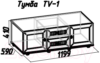 Тумба Глазов Милана ТV-1 (орех)