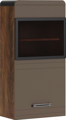 Шкаф навесной МСТ. Мебель Браун №3 (лагос/шоколадный бархат)