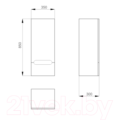 Шкаф-полупенал для ванной Sanwerk Era Air 35 L 2F / MV0000423 (белый)