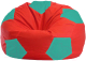 Бескаркасное кресло Flagman Мяч Стандарт М1.1-182 (красный/бирюзовый) - 