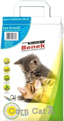 

Наполнитель для туалета Super Benek, Corn Cat Морской бриз