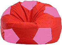 Бескаркасное кресло Flagman Мяч Стандарт М1.1-175 (красный/розовый) - 