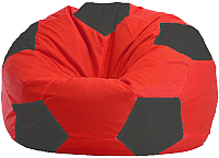 Бескаркасное кресло Flagman Мяч Стандарт М1.1-170 (красный/тёмно-серый) - 