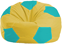 Бескаркасное кресло Flagman Мяч Стандарт М1.1-264 (жёлтый/бирюзовый) - 