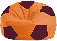 Бескаркасное кресло Flagman Мяч Стандарт М1.1-222 (оранжевый/бордовый) - 