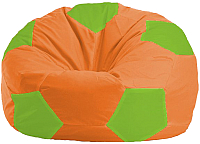Бескаркасное кресло Flagman Мяч Стандарт М1.1-215 (оранжевый/салатовый) - 