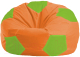 Бескаркасное кресло Flagman Мяч Стандарт М1.1-215 (оранжевый/салатовый) - 