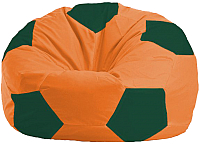Бескаркасное кресло Flagman Мяч Стандарт М1.1-212 (оранжевый/тёмно-зелёный) - 