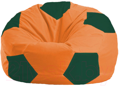 Бескаркасное кресло Flagman Мяч Стандарт М1.1-212 (оранжевый/тёмно-зелёный)