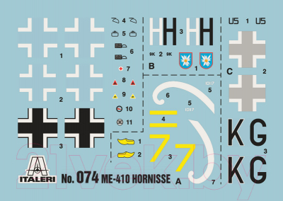 Сборная модель Italeri Истребитель-бомбардир. Messerschmitt ME.410 Hornisse 1:72 / 074