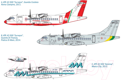 Сборная модель Italeri Двухмоторный турбовинтовой самолет ATR 42-500 1:144 / 1801