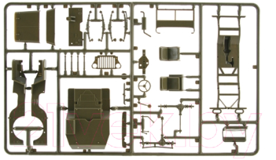 Сборная модель Italeri Армейский внедорожник Jeep Willys с фигурками солдат 1:35 / 0314