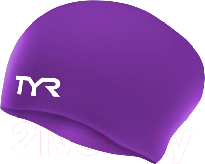 Шапочка для плавания TYR Long Hair Wrinkle-Free Silicone Cap / LCSL/510 (фиолетовый)
