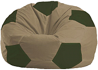 Бескаркасное кресло Flagman Мяч Стандарт М1.1-82 (бежевый/тёмно-оливковый) - 