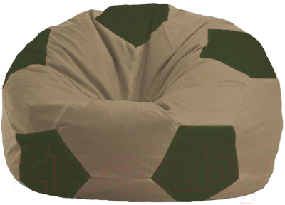 Бескаркасное кресло Flagman Мяч Стандарт М1.1-82 (бежевый/тёмно-оливковый)