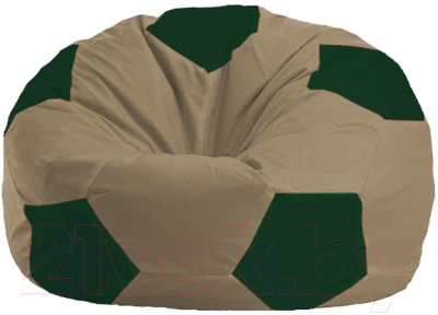Бескаркасное кресло Flagman Мяч Стандарт М1.1-83 (бежевый/тёмно-зелёный)