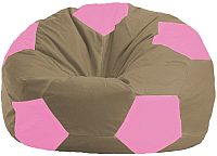 Бескаркасное кресло Flagman Мяч Стандарт М1.1-89 (бежевый/розовый) - 