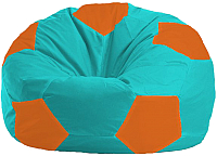 Бескаркасное кресло Flagman Мяч Стандарт М1.1-296 (бирюзовый/оранжевый) - 