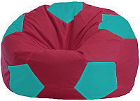 Бескаркасное кресло Flagman Мяч Стандарт М1.1-311 (бордовый/бирюзовый) - 