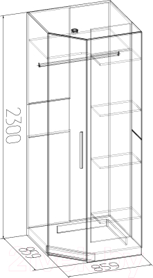 Шкаф Глазов Bauhaus 12 (бодега светлый)